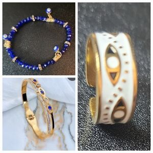 Evil Eye Bracelet an evil eye finger ring bundle